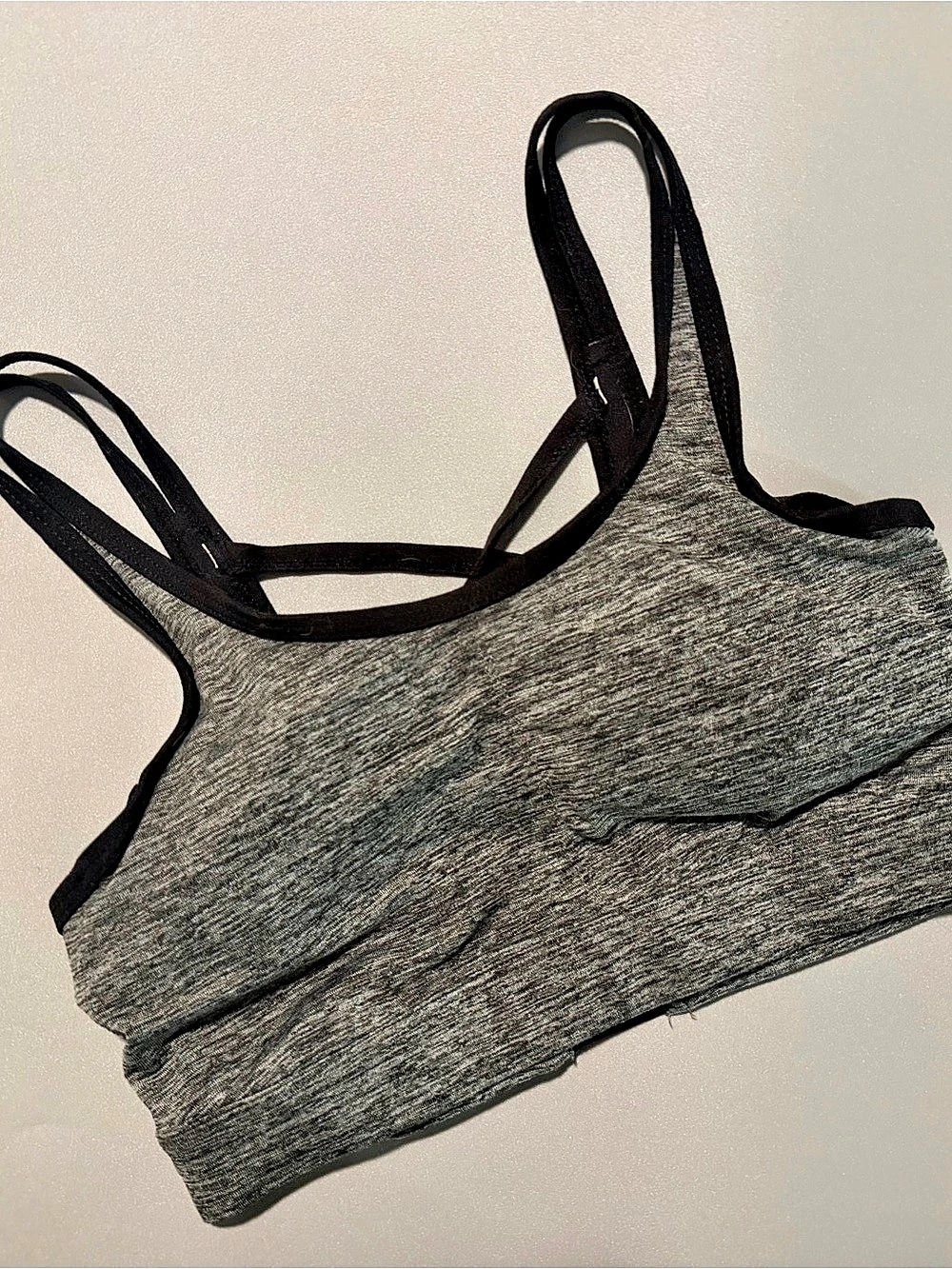 Champion Soft Touch Strappy Sports Bra Gray & Black XS
